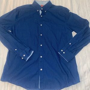 Blue and white button up